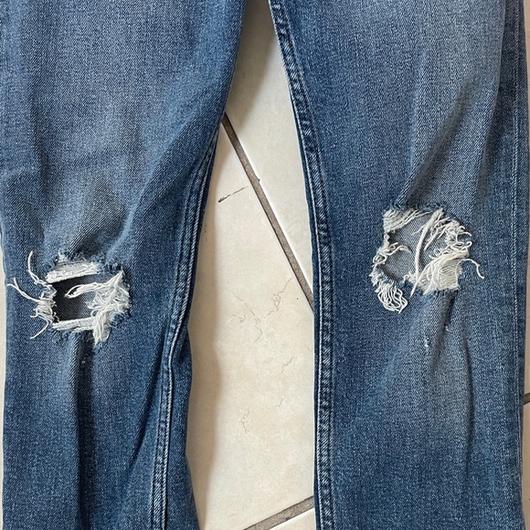 Re/Done Blue Distressed Skinny Jeans - Picture 4 of 8